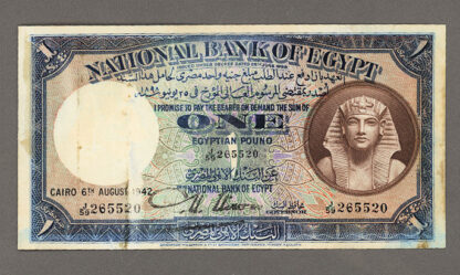 MISIR Egypt 50 Piastres 1942 Pick#22c Fine